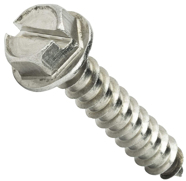 #14 X 5/8" HEX WASHER HEAD SLOTTED TAPPING SCREW TYPE-A 18-8 STAINLESS STEEL
